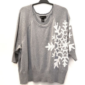 LANE BRYANT • Gray Snowflake Sweater